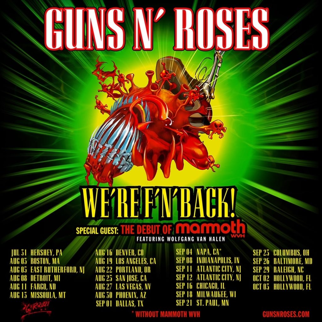 guns roses tour dates
